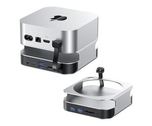 VENTION Mac Mini M4 /M4 Pro Docking Station, Hub USB-C 10 en 1 con Carcasa SSD M.2 NVMe (SSD no incluida), DisplayPort 4K@240Hz/144Hz, USB-A & USB-C 10 Gbps, Lector SD/TF y Puertos de Audio
