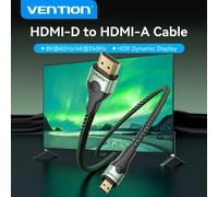 Vention Micro HDMI-Cable Compatible con HDMI 8K @ 60Hz para tabletas tarjeta de vídeo cámara videocámara TV proyector Micro HDMI 2,1 Cable Micro HDMI 8K60Hz