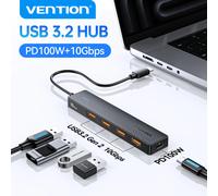 Hub usb tipo-c 3.2 vention ckcbb/ 4xusb/ 1xusb tipo-c pd
