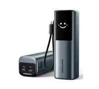 VENTION Power Bank 20000 mAh 165W, batería Externa Carga rápida con Pantalla Digital y animación Emoji, Cable USB-C Integrado, 2×100W USB-C + USB-A, para MacBook Pro, DELL/HP, iPhone 17/16/15, Galaxy