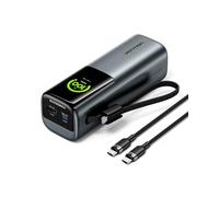 VENTION Power Bank 27000 mAh 200W, batería Externa Carga rápida con Pantalla Digital y animación Emoji, Cable USB-C Integrado, 2× USB-C + USB-A, para MacBook Pro, DELL/HP, iPhone 17/16/15, Galaxy