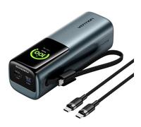 Vention Power Bank 27000mAh 200W con Pantalla TFT y Carga Rápida PD3.1 USB-C/A Gris