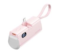 VENTION Powerbank 4800 mAh con Lightning, 22,5 W PD carga rápida con pantalla digital, almacenamiento de energía portátil externo para iPhone14/13/12/11/SE/8, iPad (rosa)