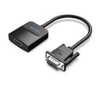 Vention ACNBB Cable Conversor VGA Macho a HDMI Hembra con Audio 1080p 60Hz 15cm Negro