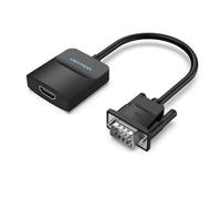 Vention ACNBB Cable Conversor VGA Macho a HDMI Hembra con Audio 1080p 60Hz 15cm Negro