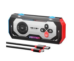 VENTION Tarjeta de Sonido Externa USB, 7.1 Gaming DAC, Sonido Envolvente Virtual 7.1, 24bit/192KHz, Sistema de Iluminación RGB, Compatible con PS5, PS4, Xbox One, Nintendo Switch, PC, Auriculares