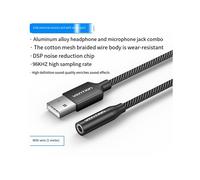 VENTION Tarjeta de Sonido USB, Tarjeta de Audio USB A 3.5mm, Tarjeta de Sonido Externa con Adaptador de Micrófono para Altavoz y Laptop