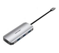 Docking USB Tipo-C Vention TOJHB/ 1xHDMI/ 3xUSB/ 1xUSB Tipo-C/ 1xLector tarjetas/ Gris