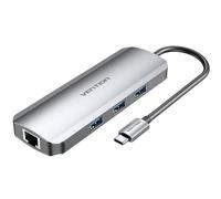 Vention Docking USB Tipo-C TOLHB/ 1xHDMI/ 3xUSB/ 1xUSB Tipo-C PD/ 1xRJ45 1xLector Tarjetas SD y MicroSD/ Jack 3.5/ Gris