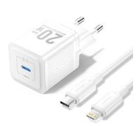 Cargador Gan de Pared Vention TZ-FEPW0-EU-02/ 1xUSB Tipo-C + Cable Lightning/ 20W