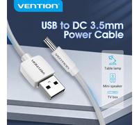 Vention USB a DC Cable de alimentación de 3,5 mm USB A a conector Jack 3,5 Adaptador de fuente de alimentación de 5 V para ventiladores USB HUB DC Cable de carga de 5,5 mm DC to 5.5mm White