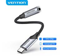 Vention USB C a conector de 3,5 mm para auriculares DAC Chip tipo C a 3,5 Adaptador auxiliar para auriculares Cable de audio para iPhone iPad Samsung Galaxy