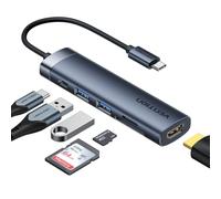 VENTION USB C Docking Station 15 en 1 con Triple Monitor, 2 HDMI 4K@60Hz, DP 4K, USB 10Gbps, RJ45, Audio, SD/TF, Carga PD 100W para Laptop/Mac/Windows, Dark