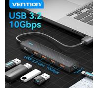 Vention CHOBB Hub 5 en 1 USB-A 3.2 Gen 2 a USB-A 3.2 Gen2 x4/USB-C 10G 0.15m Negro