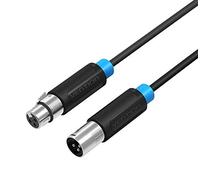 Vention XLR Macho a XLR Hembra Micrófono, Instrumental Cable Compatible con amplificadores, Mezclas, Altavoces y Otros Professional Recording (2 M)