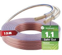 VENTON [Test muy bueno, Note 1.1] Cable de altavoz de cobre completo HQ de 15 m, 2 x 2,5 mm², cable de subwoofer pasivo, cable de audio para altavoz, cable de caja de cobre para sistema de sonido