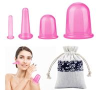 Ventosa Celulitis, yisight Ventosas Faciales, 4 Piezas Ventosas de Silicona, Copas Masaje Celulitis para Antienvejecimiento Reducción Arrugas Alivio Del Dolor Relajación (Rosa)