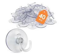 Ventosa con gancho 40 unidades - Soporte con ventosa para cadena de luces, red de luces y mucho más