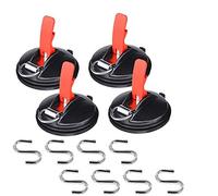 Ventosa de Coche con Ganchos de Seguridad S, Herramienta de anclaje de ventosa multifunción para montaje en coche, lonas de equipaje, tensor de coche (4pcs)