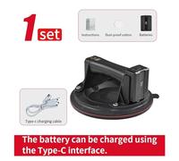 Ventosa de vacío eléctrica 2800mAh for azulejos vidrio, ventosa Industrial 8 pulgadas con capacidad carga 200kg y bomba aire(Black Paper Box)