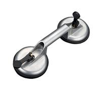 Ventosa doble para elevación de cristales, goma natural 12x7cm, soporta hasta 100Kg, ideal para manipular y mover vidrio pesado.