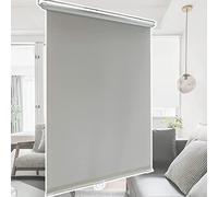 Ventosa estor Sombra,Estor Enrollable Opaco impermeables,sin taladrar Sin cuerda Persiana,anchos de 30 a 75 cm,cortinas enrollables Retráctil,Estores de tela para ventanas,Grey-65×125cm（26*49in）
