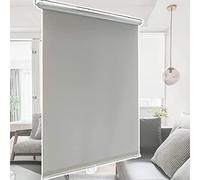 Ventosa estor Sombra,Estor Enrollable Opaco impermeables,sin taladrar Sin cuerda Persiana,anchos de 30 a 75 cm,cortinas enrollables Retráctil,Estores de tela para ventanas,Grey-50×125cm（20*49in）