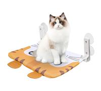 Ventosa para ventana de cama para gatos, hamaca para ventana de gato, barra de asiento de dibujos animados para interior para gatos, seguro diseño inalámbrico, estantería de seguridad para ventanas de