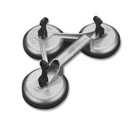 Ventosa triple de elevación para cristales, goma natural 12x7 cm, soporta hasta 150 kg, ideal para mover y manipular vidrio.