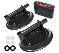 Ventosas de vidrio al vacío, paquete de 2 unidades, 420 libras, levantador de ventosa de vidrio resistente para mover azulejos de granito grandes, funda de transporte gratuita, 8 pulgadas