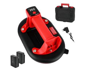 Ventosas eléctricas de 10 pulgadas para vidrio y azulejos, ventosa de vacío con 2 baterías de 3000 mAh, carga segura de 200 kg, ventosa de vidrio para levantar azulejos, granito y mármol