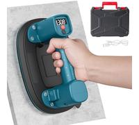 Ventosas Eléctricas para Azulejos, Carga MáX. 300 KG, Pantalla LCD, Batería de 4000 mAh, Función de Aspiración Automática, Doble Motor, 10" Ventosa para Cristal, Madera, Mármol y Cargas Pesadas