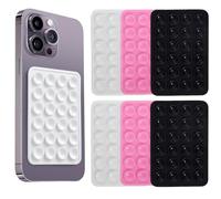 Ventosas para Movil Silicona,6 Pcs Ventosas de Silicona Soporte Cuadrado para Teléfono Móvil Soporte adhesivo con 24 ventosas para Energía Móvil Teléfonos Móviles