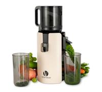Ventray Extractor de Zumos y Verduras | 120mm Slow Juicer | 1.2L Capacidad | Prensado en Frío | Doble Filtrado | Prensado Secundario | Sin BPA | 250W | Fácil Limpieza | Para Frutas y Verduras - Marfil