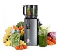 Ventray Extractor de Zumos y Verduras | 120mm Slow Juicer | 1.2L Capacidad | Prensado en Frío | Doble Filtrado | Prensado Secundario | Sin BPA | 250W | Fácil Limpieza | Para Frutas y Verduras - Negro