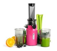 Ventray Ginnie Extractor de zumos y verduras - Slow Juicer con función de masticación inversa, Licuadora para Verduras y Frutas, Fácil de Limpiar, Extracción Lenta 60 rpm, Sin BPA, Rosa vibrante