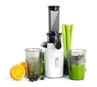 Ventray Ginnie Extractor de zumos y verduras - Slow Juicer con función de masticación inversa, Licuadora para Verduras y Frutas, Fácil de Limpiar, Extracción Lenta 60 rpm, Sin BPA, Blanco