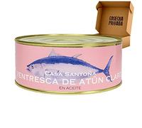 Ventresca de Atun Claro Premium del Cantábrico - Casa Santoña - Lata 1 kg - Lomos de Ventresca de Atún en Aceite de máxima calidad - 700 ml - 705g Neto - Seleccionado por Cosecha Privada
