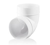 VENTS UK Codo de conducto redondo de 125 mm 90° - Conector de tubo de ventilación de plástico para ventiladores extractores y rejillas de ventilación