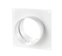 VENTS UK Placa de pared de 125 mm con espiga - Conector de conducto redondo blanco para sistemas de ventilación de 5 pulgadas - Placa de montaje de plástico para ventiladores extractores, tuberías de