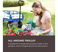 Ventura Carretilla de mano Carrito de transporte Capacidad de carga de 300 kg Acero WPC Color azul Waldbeck