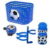 VENTURA Soccer, Kit De Accesorios Para Bicicleta Infantil Cesta Campana Botella Unisex Bebé, Azul (Blue), Siehe Produktbeschreibung