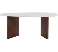 Venture Home Mesa de comedor para 8 personas efecto mármol orgánico - gris claro