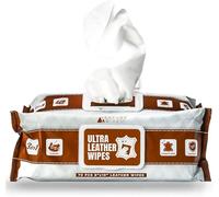 Venture Wipes Toallitas limpiadoras de cuero, 70 unidades | Limpia, acondiciona y protege muebles, ropa, interior del automóvil, zapatos, botas, bolsas | Tamaño extragrande de 8 x 10 pulgadas | 70