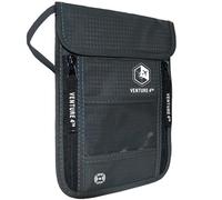 Venture4th Portadocumentos de Cuello Cartera de Viaje Anti Robo para Mujeres, Hombres y Niños, con Tecnología RFID para Viajar con Total Seguridad (Gris)