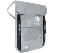 Venture4th Portadocumentos de Cuello Cartera de Viaje Anti Robo para Mujeres, Hombres y Niños, con Tecnología RFID para Viajar con Total Seguridad (Plateado)