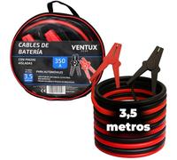 VENTUX GEAR Cables de Arranque Batería Coche 350A - 3,5 Metros Pinzas Aisladas | Cable Arranque Emergencia Cobre Puro Protección Polaridad Invertida | Cables Batería Auto Furgoneta Bolsa CE