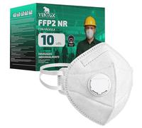 VENTUX SAFETY EQUIPMENT Mascarilla FFP2 Blanca con Válvula - Pack 10 Unidades - Certificación CE - Filtración ≥99% - Desechable