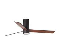 ventyly / HYBRID/Ventilador de techo negro con luz y palas reversibles negro-nogal Ø120 cm/Ultra Silencioso, bajo consumo, 6 Velocidades, Mando, Verano-Invierno, temporizador, luz LED regulable