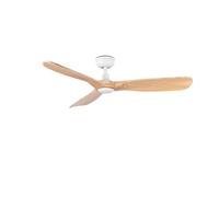 ventyly / ROWIND S/Ventilador de techo blanco/madera sin luz, Ø120 cm/Ultra Silencioso, bajo consumo, 6 Velocidades, Mando a distancia, Verano-Invierno, temporizador